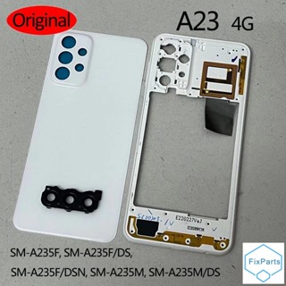 Original A23 Para Samsung Galaxy A23 2022 A235F Carcaça Da Caixa Bateria Chassi Estrutura Central Tampa Traseira + Peças De Reparo Lente Câmera