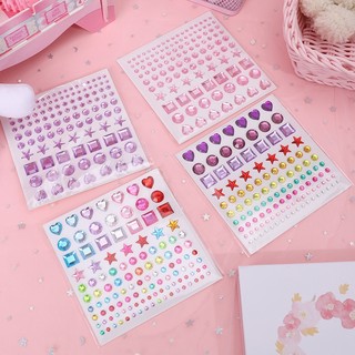 114 Pcs Adesivos Multicolor 3D Crystal Diamond Decorativos De Cristal De Diamante Gemas D…