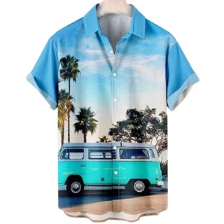 Camisa De Praia Havaiana Homens Summer 3d Coconut Tree Camisas Estampadas Para Blusa De Tamanho Grande Holiday Short Sleeve Beach Shirt Tops Marca Nova
