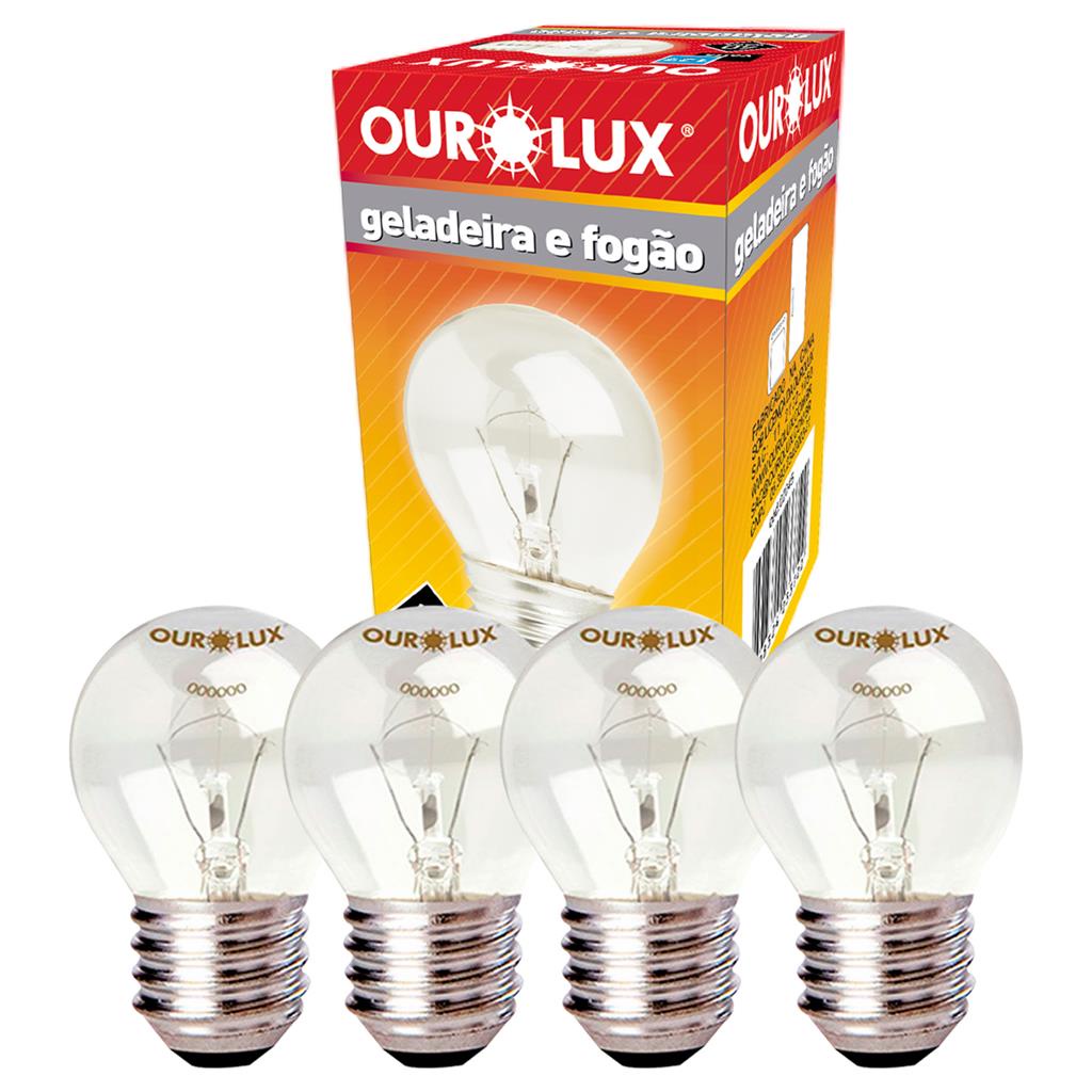 Kit 4 Lampadas Geladeira/Fogao P45 Clara 40W 127V E27 2700k em Oferta na Shopee