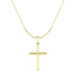 Corrente Masculina de Ouro 18k 60cm com cruz de 2,2cm
