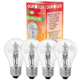 Kit 4 Lampadas Eco Halogena Clara H60 42W 220V E27 2800k em Oferta na Shopee
