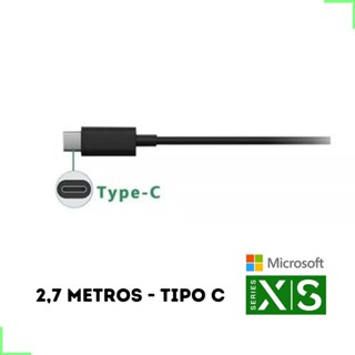 Cabo Original Para Controle Xbox Series S/X 2,7m USB Tipo-C