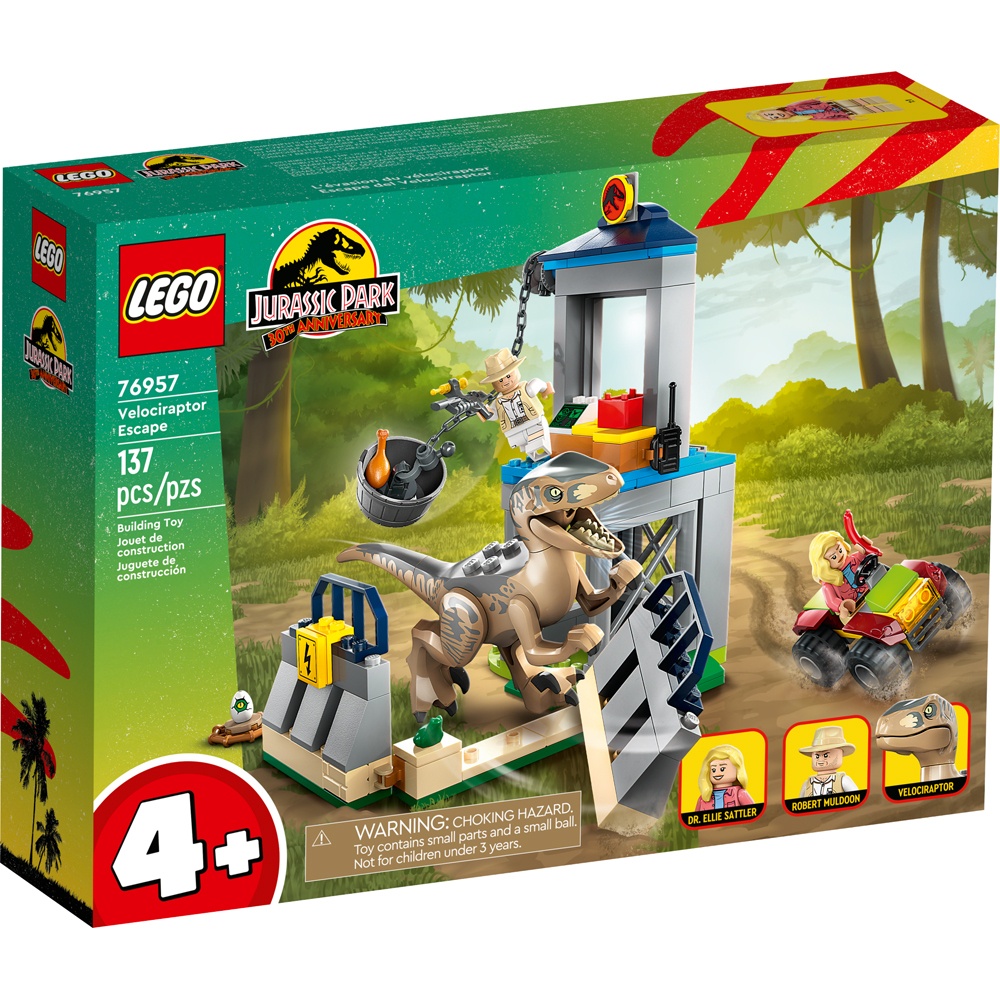 Lego Jurassic World Fuga Do Velociraptor 76957 137pcs