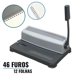 Encadernadora Perfuradora Importway 46 Furos Para 12 Folhas
