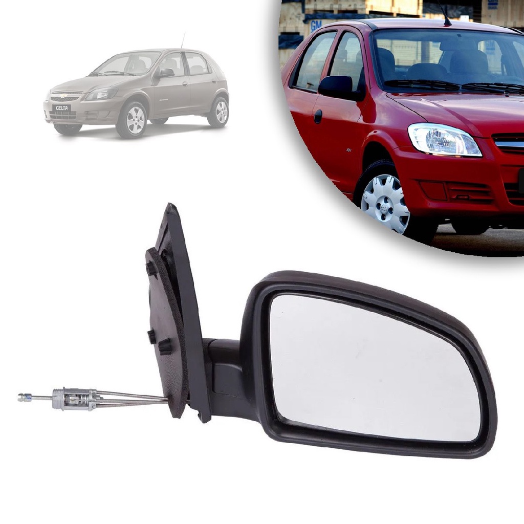 ESPELHO RETROVISOR EXTERNO SPJ  COM CONTROLE CELTA PRISMA 2007 à 2014 EB508 LD