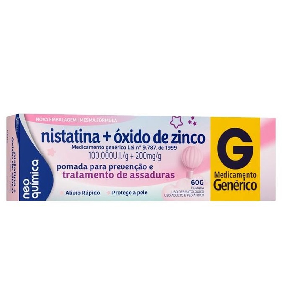 Nistatina 100.000ui/g + Óxido de Zinco 200mg/g Neo Química Pomada 60g