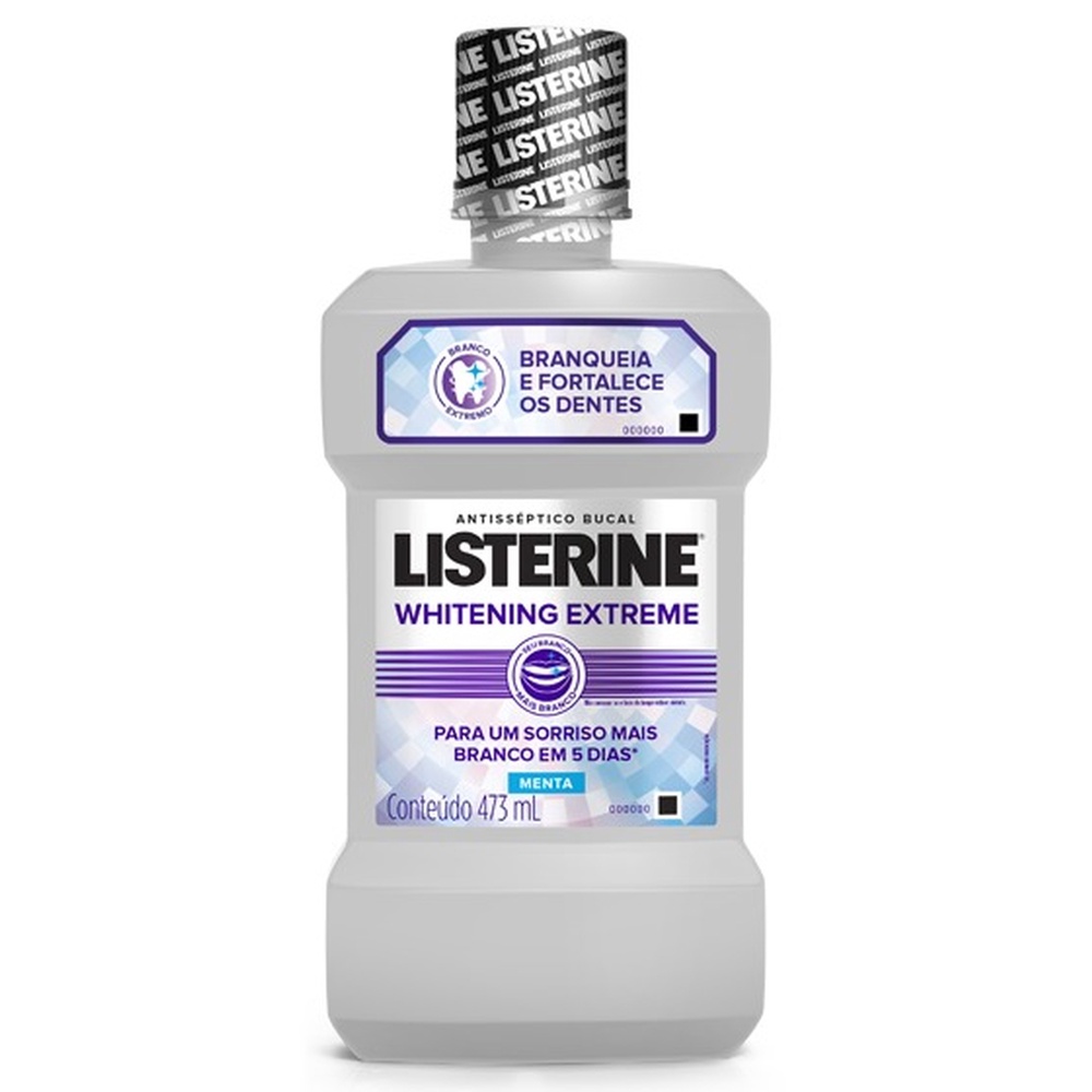 Listerine® Whitening Extreme Enxaguante Bucal Clareador Dental, 473Ml