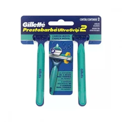 Aparelho de Barbear Prestobarba 2 Ultragrip Cabeça Móvel c/ 2 unidades