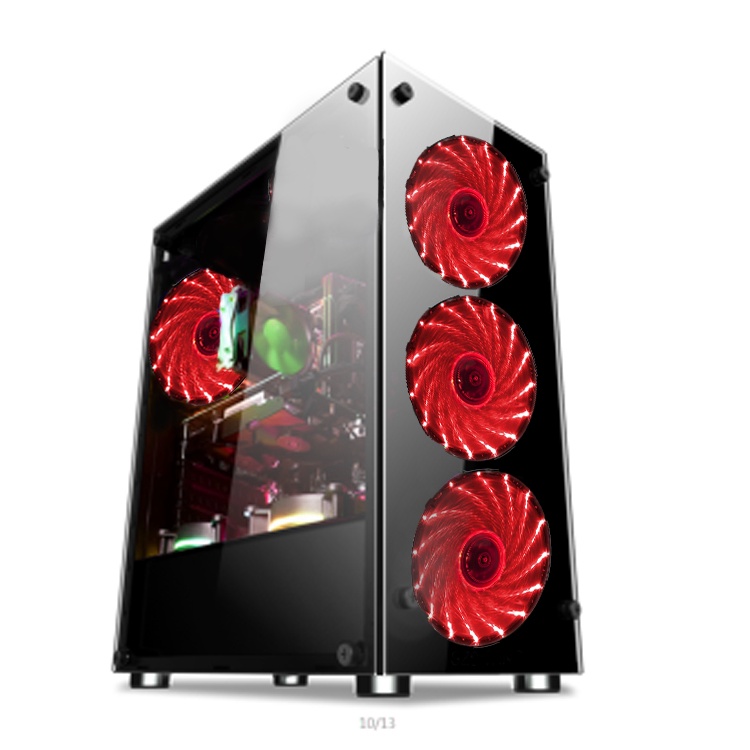 Gabinete Gamer Vidro Usb3.0 Xway 01150 4 Coooler Fan LED