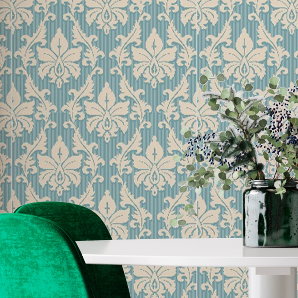 Papel De Parede Adesivo Lavável Abstrato Azul Turqueza 3m Tipo Flores Vinílico Para Sala Quarto em Oferta na Shopee