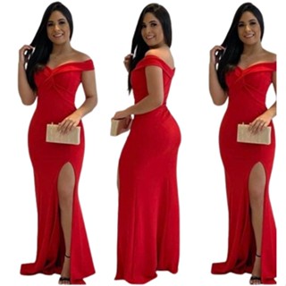Vestido Feminino Longo De Festa De Casamento Formatura Fenda Elegante 15 Anos Sexy em Oferta na Shopee