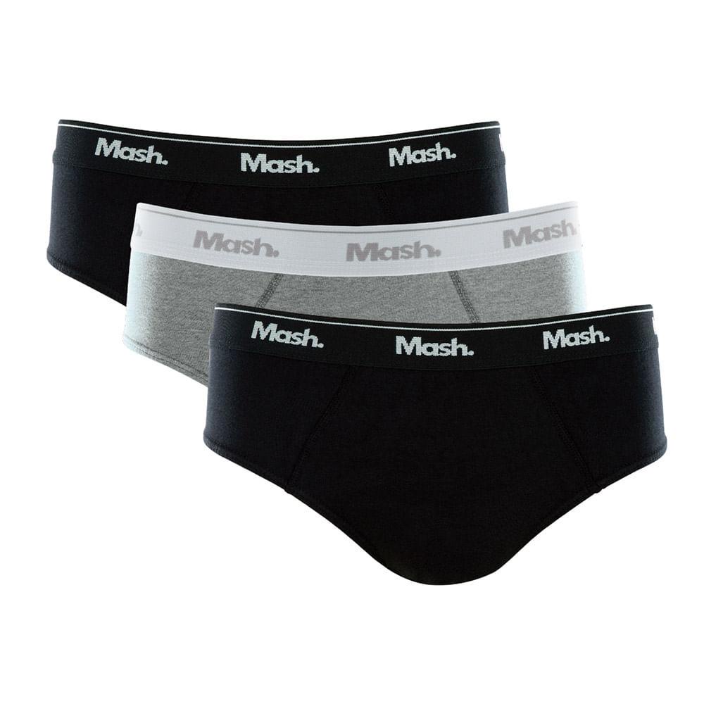 Kit 3 Peças Cueca Mash Slip Cotton Algodão Elástico em Oferta na Shopee