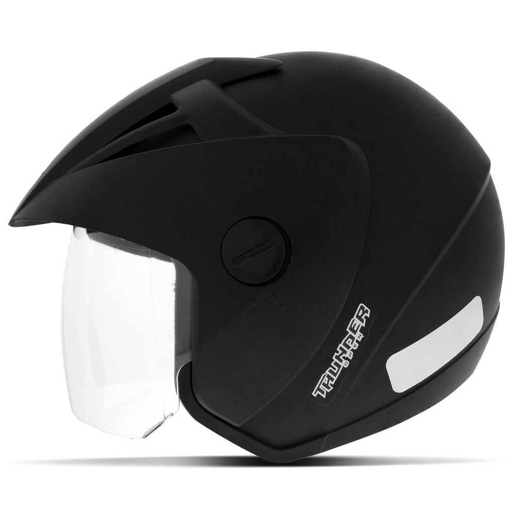 Capacete Aberto Masculino Ebf Thunder Preto Fosco Moto