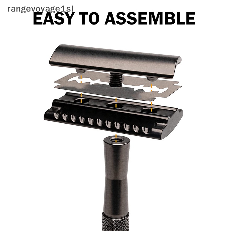 [rangevoyage1sl] Barbeador De Segurança Clássico De Borda Dupla Para Homens Manual De Depilação Com Lâminas E Suportes De Substituição [BR]