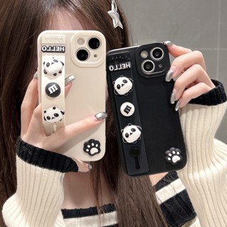 Bonito Suporte De Pulseira Panda Estojo Para Xiaomi 13 Lite 13T 12T Pro 11T 12 11 10T POCO F5 X5 X4 X3 NFC M4 M3 F3 F4 GT Tampa Traseira