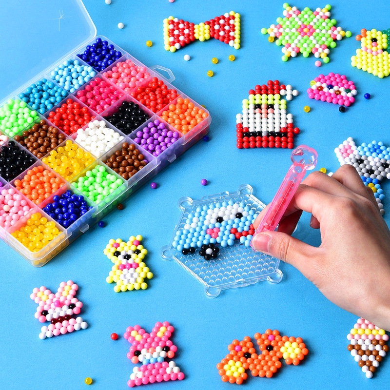 10000 Pcs/box DIY Water Spray Magic Beads Conjunto De Brinquedos Feitos À Mão De Cristal Colorido Para Crianças Puzzle Craft Kit De Artesanato De Contas Variedade Feijão