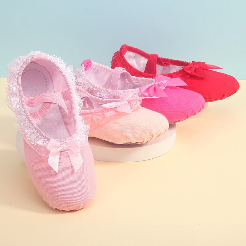Sapatos De Dança De Ballet Para Meninas Bebês Do Jardim De Infância Rosa Treinamento De Fundo Macio em Oferta na Shopee
