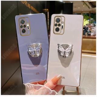 Note10 Caixa De Revestimento Do Telefone Com Anel De Borboleta Para O Suporte Xiaomi Redmi Note 10 Pro Max 10s 4G 5G Redmi10 10C 10A Tampa Traseira