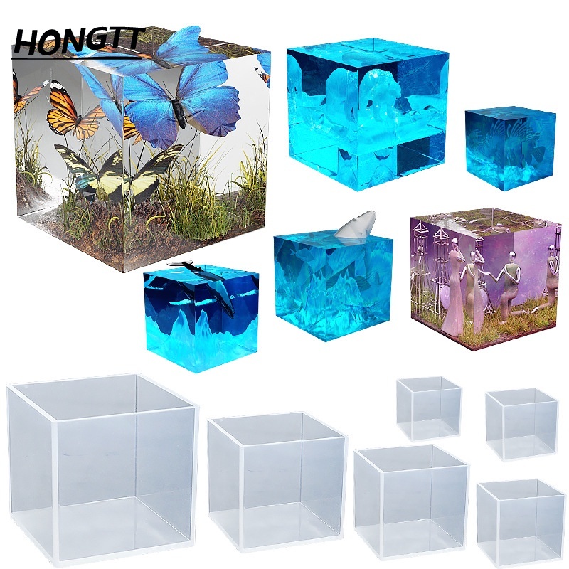 Molde de resina Quare Molde de resina epoxi de silicone em Oferta na Shopee