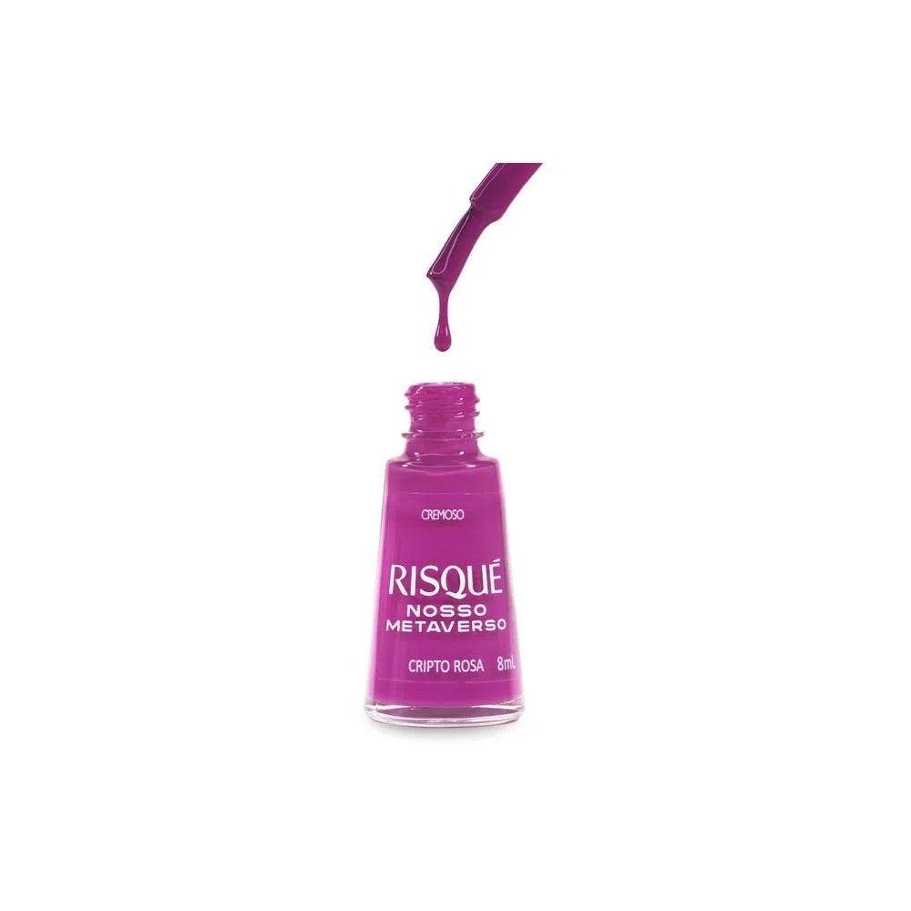 Esmalte Cremoso Risqué Nosso Metaverso Cripto Rosa 8ml · foto 2