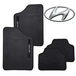 Jogo de Tapete de Carro Preto Hyundai 4 Pçs Otimizado Automotivo