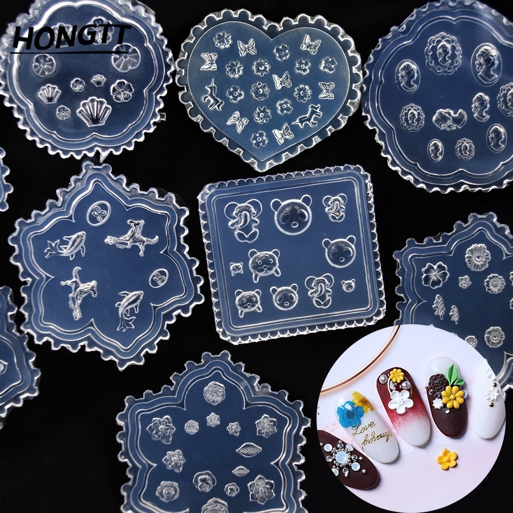 Minúsculo Contas Flor Shell Folha Golfinho Beleza Resina Arte Do Prego Molde De Silicone DIY Ferramenta Caixa em Oferta na Shopee