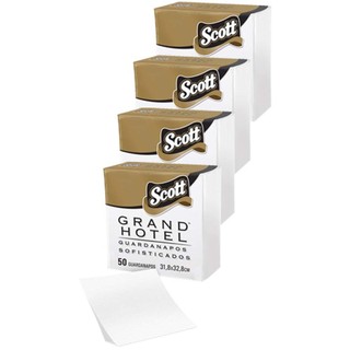 Kit 4 Guardanapos Scott Grand Hotel Folha Dupla Grande com 50 Folhas em Oferta na Shopee