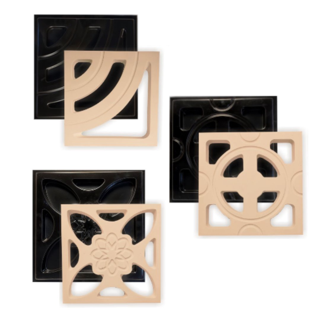 Kit 3 Formas Para Fabricação de Cobogó Cimento- elemento vazado