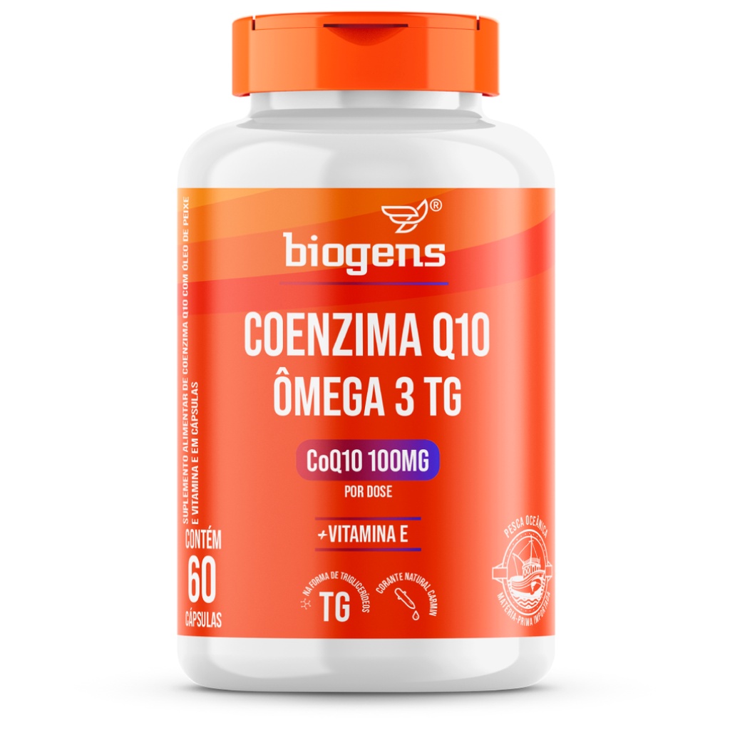 BIOGENS COENZIMA Q10 100MG + ÔMEGA 3 TG 60 CAPS em Oferta na Shopee