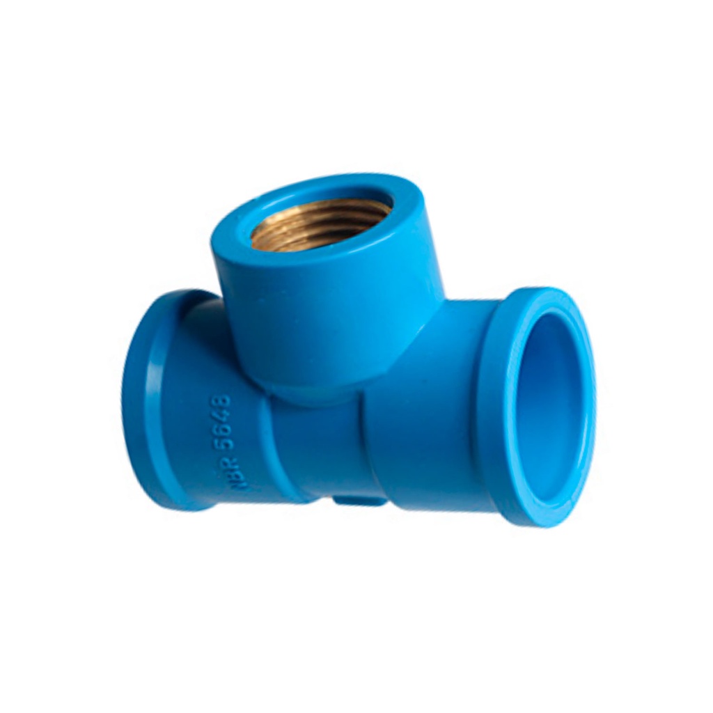 Tee LR Bucha Latão  Azul 20mm x 1/2 Soldável