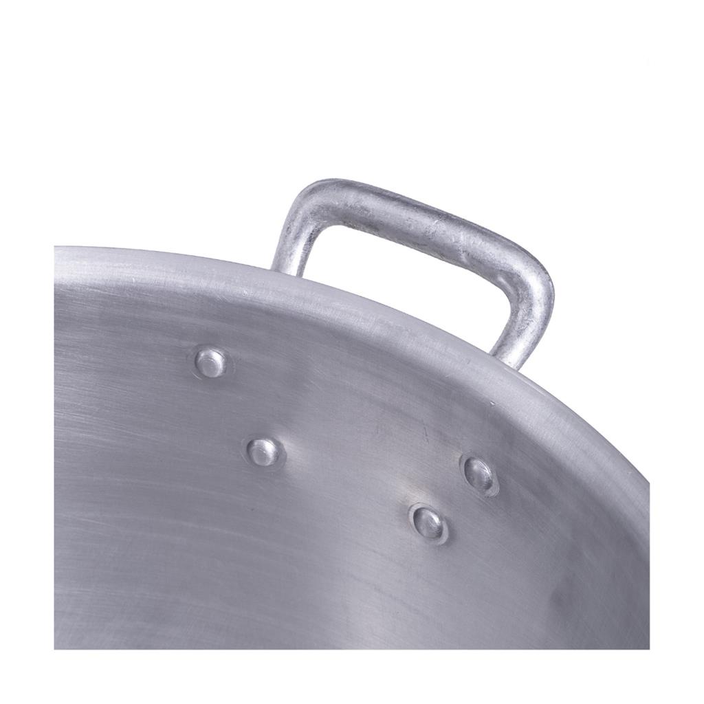 Panela Grande Caldeirao Em Aluminio Grosso No 34 - Capacidade 25 Litros Para Sopao Caldo Feijoada Quentao