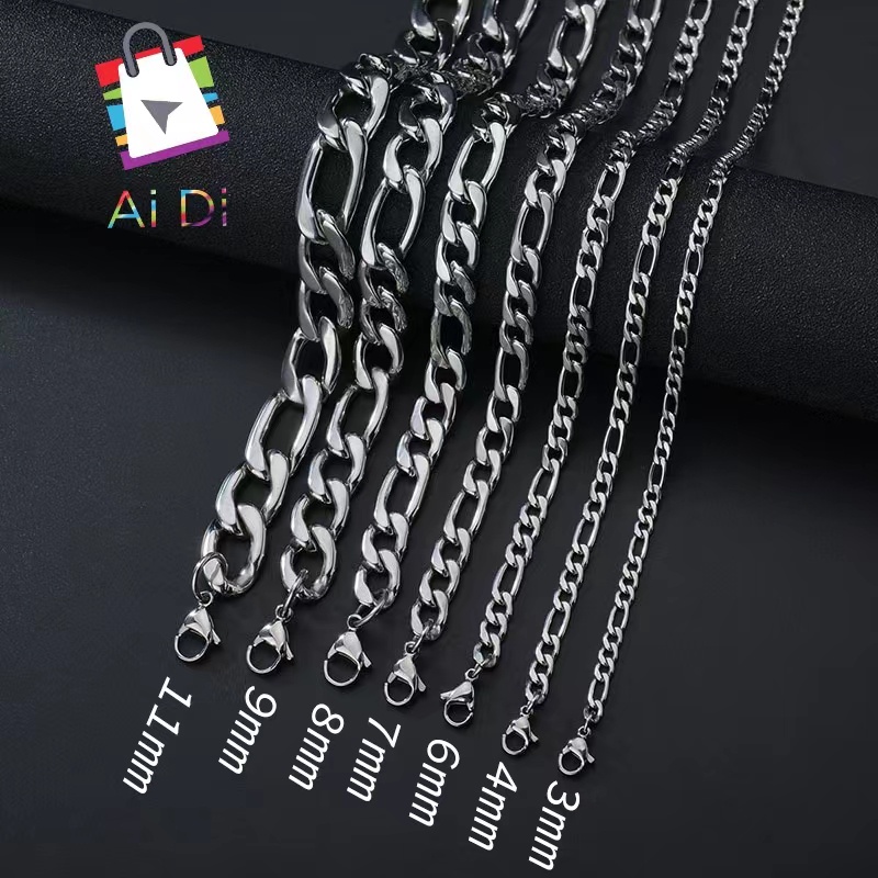 Kit de Pulseira e Corrente Punk: Aço Inox, Figaro, Variedade de Espessuras e Cores - Jóias Modernas