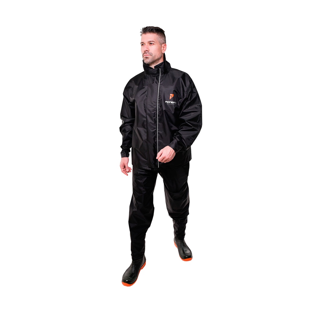Capa Chuva Moto Pioneira Storm Masculino Impermeável Gola Preta Conjunto Refletivo Elástico Regulador Nylon em Oferta na Shopee