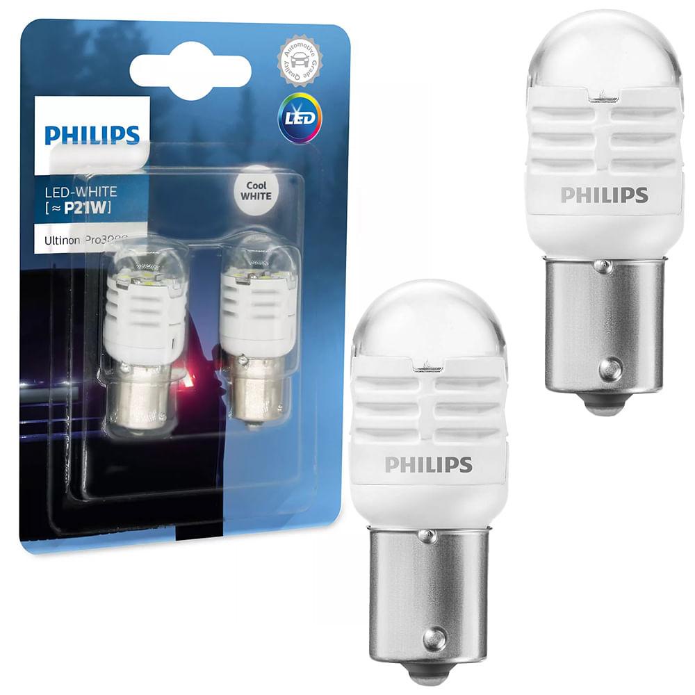Par Lâmpada Philips Ultinon Pro3000 SI 6000K 12V P21W em Oferta na Shopee