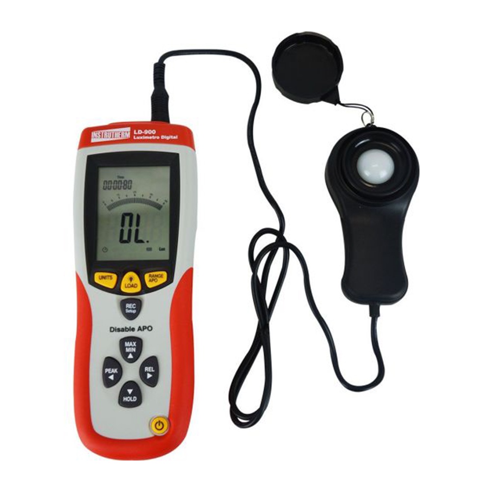 Luxímetro Digital Luz Escala 0 A 400Klux Hold Usb Software Ld-900 Portátil Instrutherm