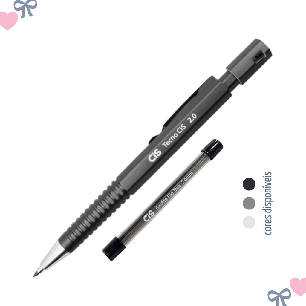 Lapiseira Tecno Cis 2.0mm + Tubo Grafite Profissional em Oferta na Shopee