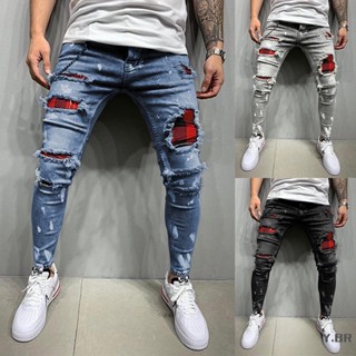Calça Jeans Rasgada Masculina Cintura Alta 024