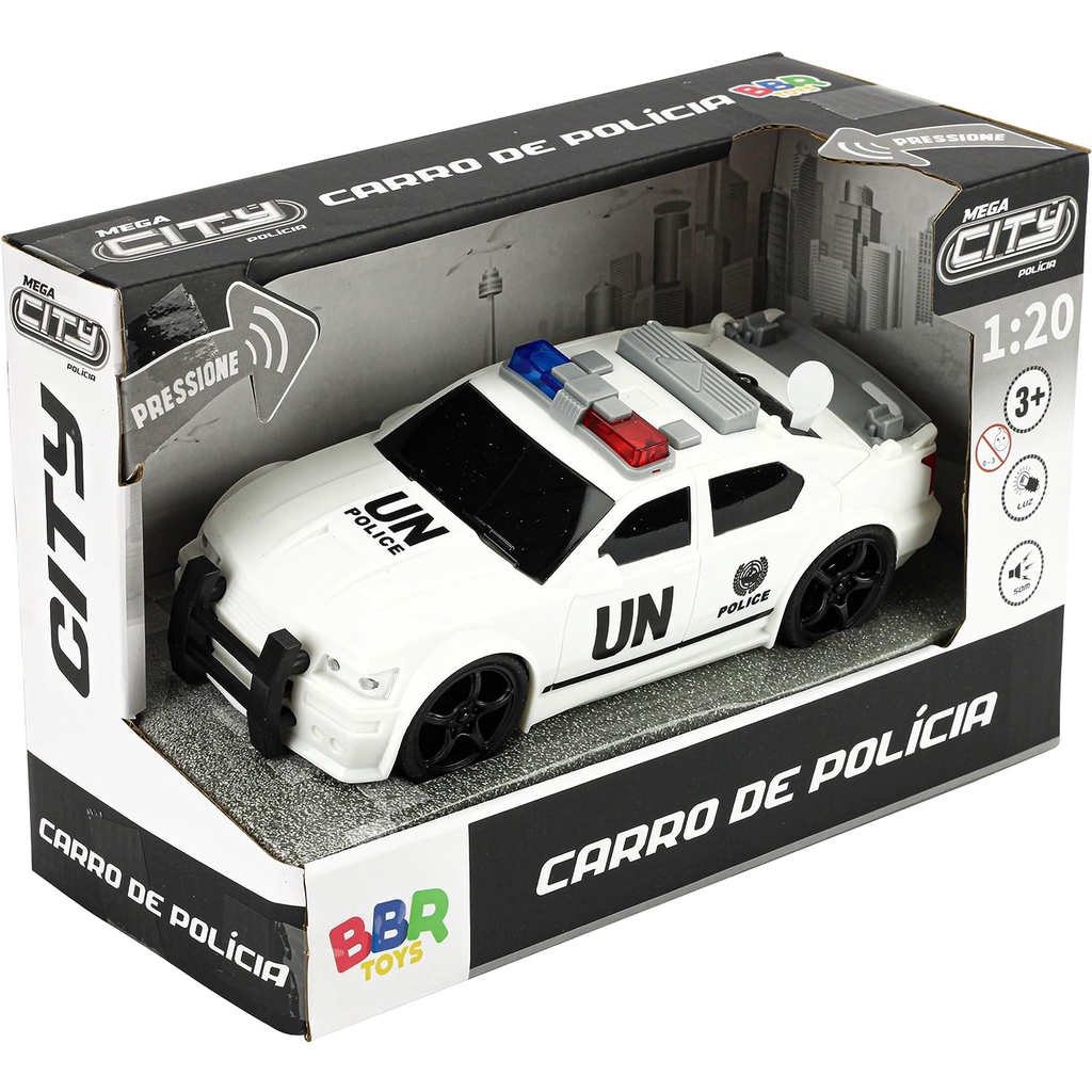 Mega City Polícia Carro de Polícia Com Som e Luz BBR Toys