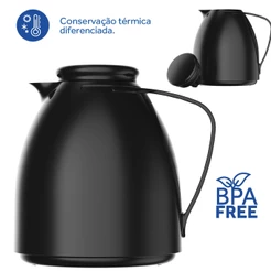 Bule Térmico Garrafa Preto 500ml Quente Frio Café Termolar