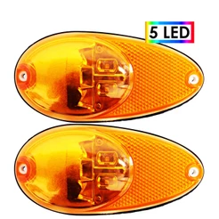 KIT2 Lanterna Lateral Ônibus Bolha Dupla Função 5 Led BIVOLT