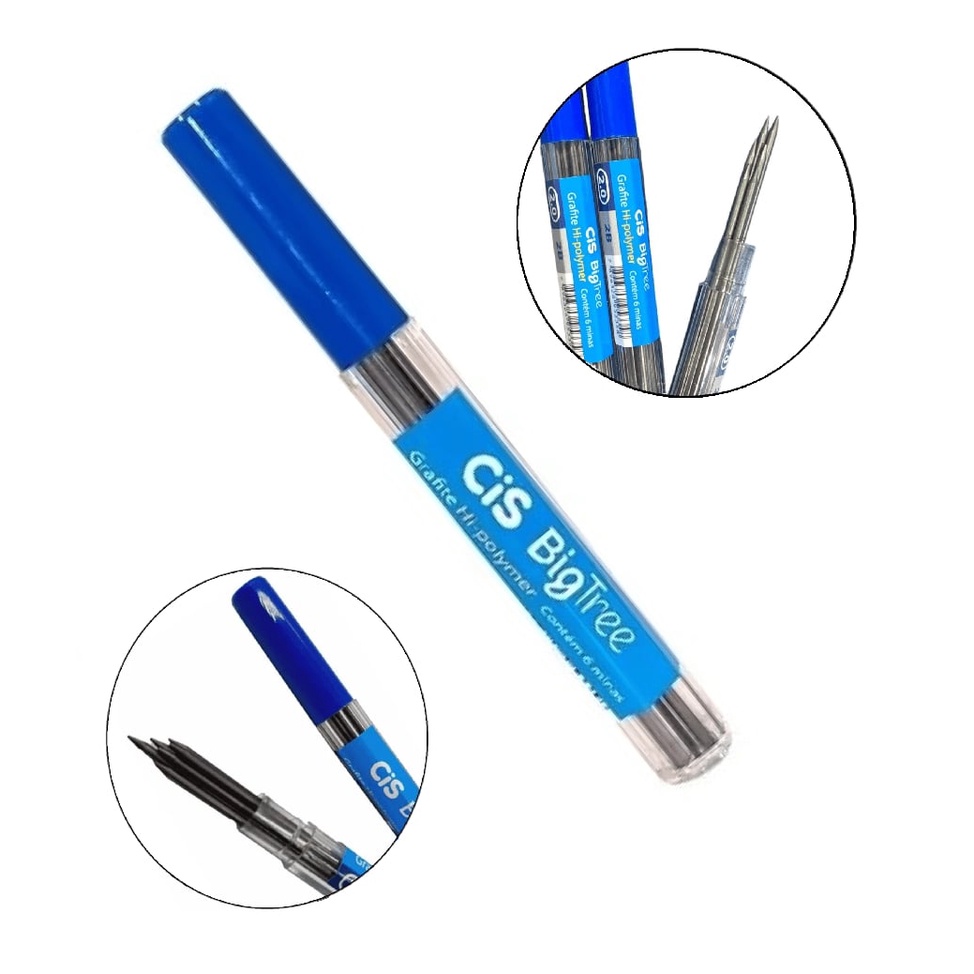 Grafite 2,0mm Cis Big Tree 2B Tubo com 6 Minas