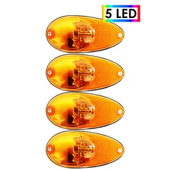 KIT 4 Lanterna Lateral Ônibus Bolha Pingão Dupla Função 5 Led 12 Volts