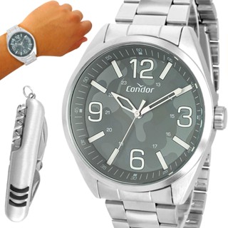 Relógio Masculino Condor Prata Original Com 1 Ano Garantia