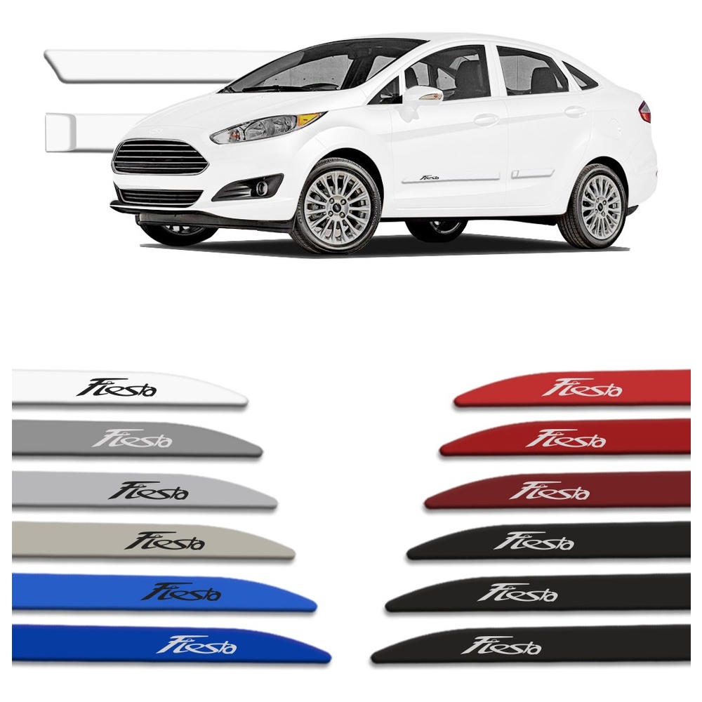 Jogo Friso Lateral Pintado New Fiesta Hatch Sedan Até 2019