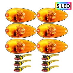 Cj6 Lanterna Lateral Ônibus Bolha 5 Led +Conector BIVOLT