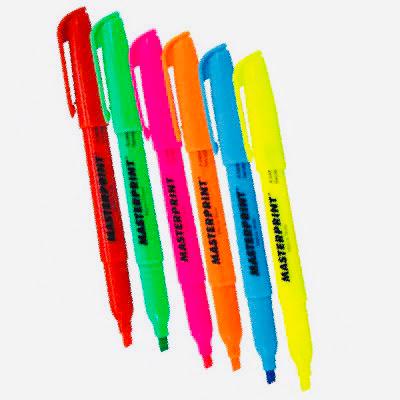 kit 6 marca texto neon masterprint