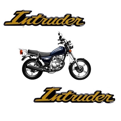 Par Adesivo Tampa Lateral Suzuki Intruder 125 Dourado