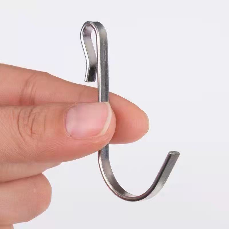 Tipo Universal em forma de S gancho de cartão de aço inoxidável cozinha banheiro pequeno gancho de aço plano gancho domé
