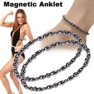 Perda De Peso Menina Mulher Homem Encantador Magnético Pedra Preta Tornozeleira Magnética Natural Preto Obsidiana Terapia Slim Hematita